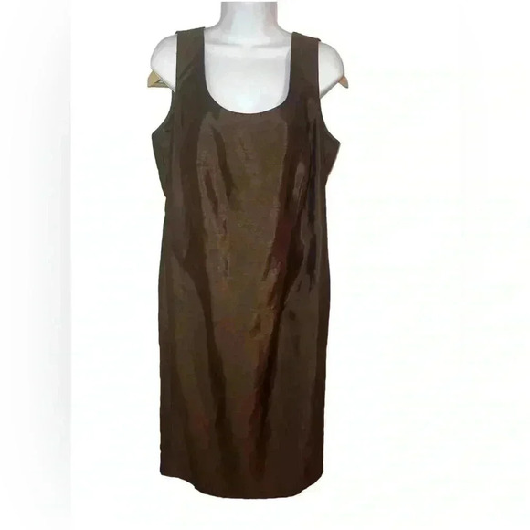Jessica Howard Evening Dress – Size 12 – Metallic Bronze Cocktail Sheath - Picture 3 of 11